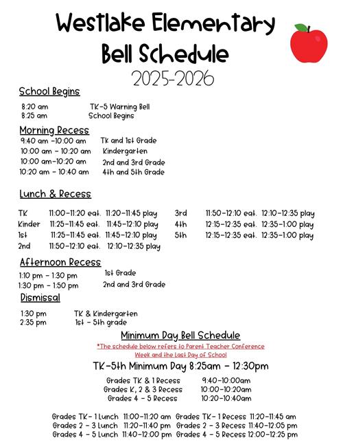 2025 Bell Schedule